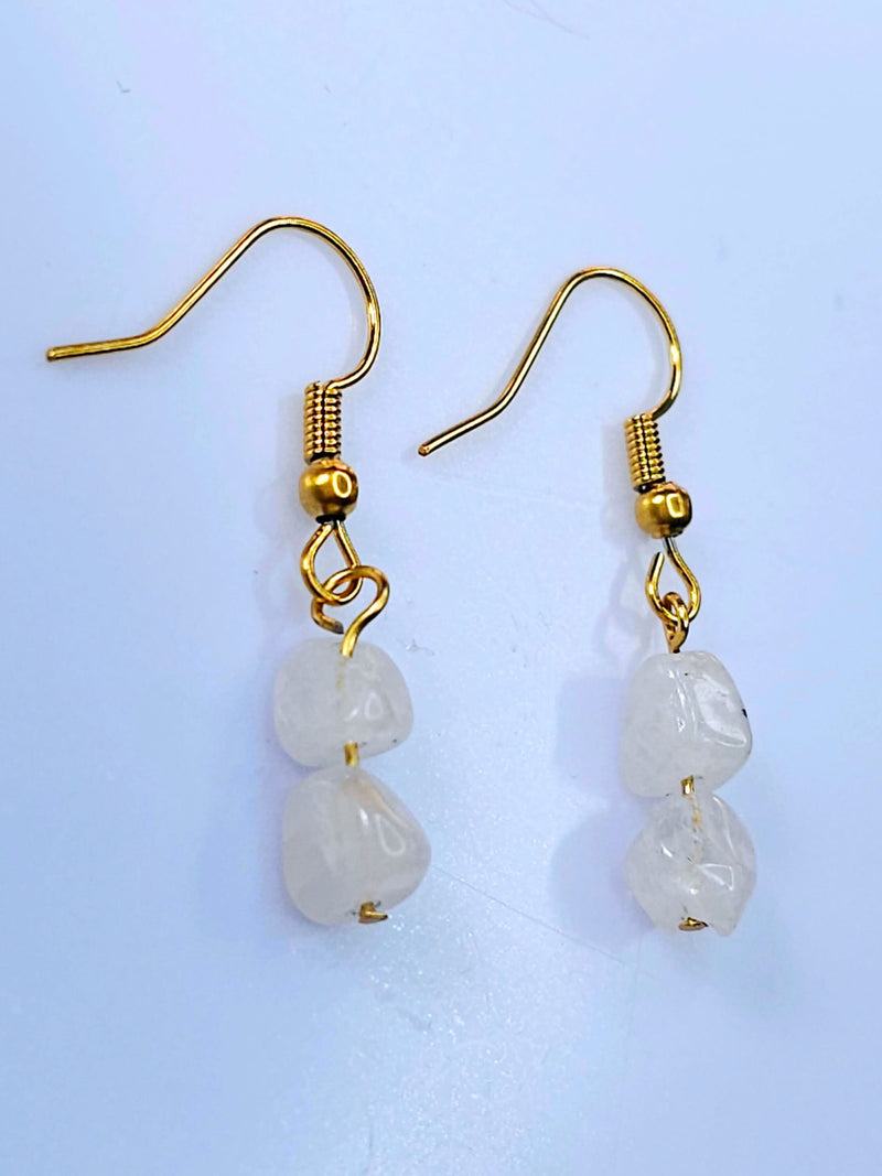 Moonstone Hook Earrings - June Birthstone-Earring-Sairahaz Jewelers