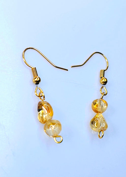 Handmade Citrine Birthstone Hook Earrings - November Birthstone