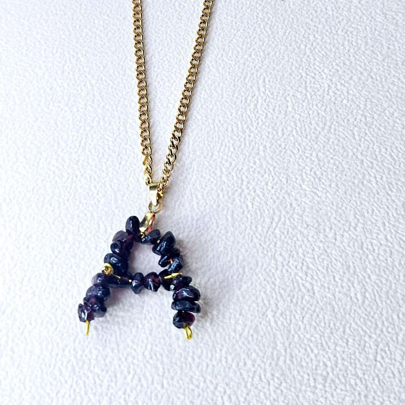 Personalized January Birthstone Initial Necklace-chain-Sairahaz Jewelers