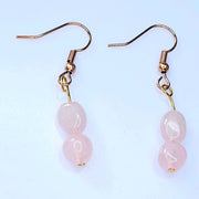 October Radiance: Handcrafted Rose Quartz Earrings - Embrace Elegance!-Birthstone Earring-Sairahaz Jewelers