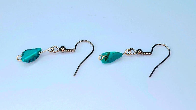 Handcrafted Turquoise Hook Earrings with Varied Natural Stones - Birthstone - Earrings - Jewelry 