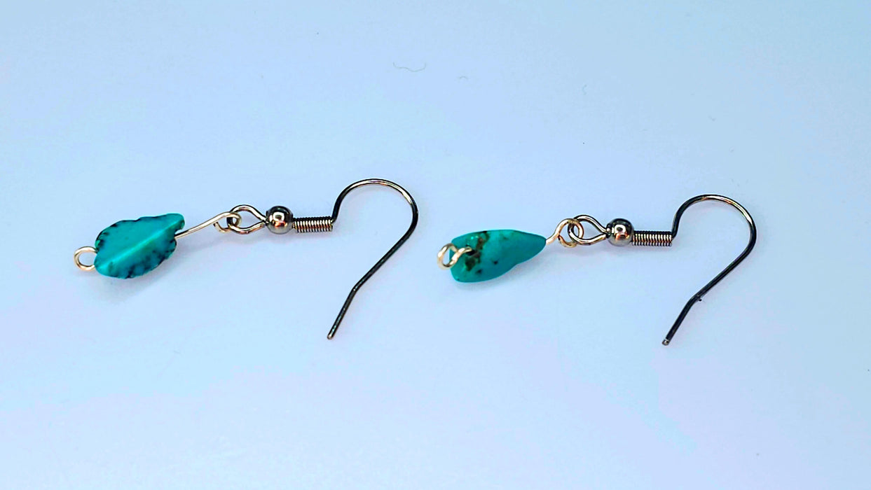 Handcrafted Turquoise Hook Earrings with Varied Natural Stones - Birthstone - Earrings - Jewelry 