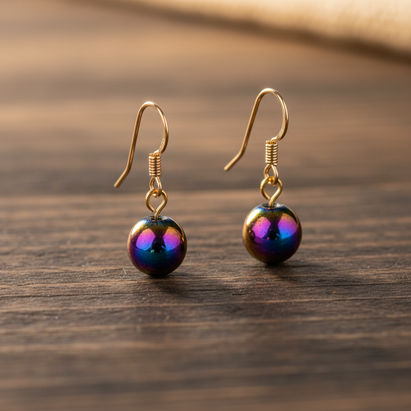 Minimalist Rainbow Earrings – Handcrafted, 18K Gold-Plated Stainless Steel