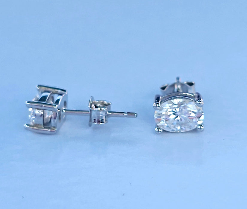 Oval 2 Carat GRA Certified Moissanite Earrings