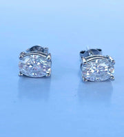 Oval Moissanite Earrings-Earring-Sairahaz Jewelers