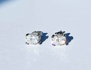Oval Moissanite Earrings-Earring-Sairahaz Jewelers