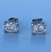 Oval Moissanite Earrings-Earring-Sairahaz Jewelers