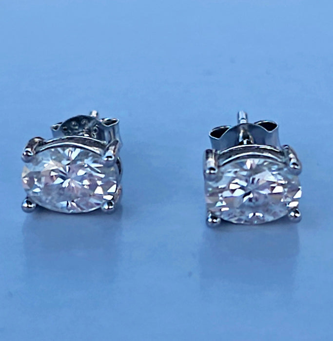 Oval 2 Carat GRA Certified Moissanite Earrings