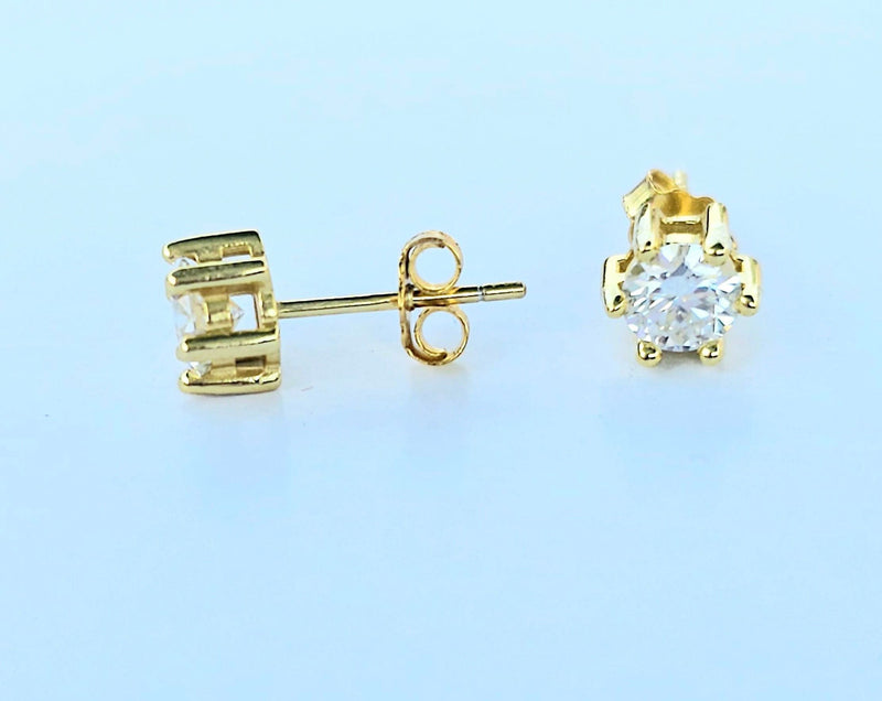 Round Cut Moissanite-Mossinate Earring-Sairahaz Jewelers