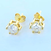 Round Cut Moissanite-Mossinate Earring-Sairahaz Jewelers