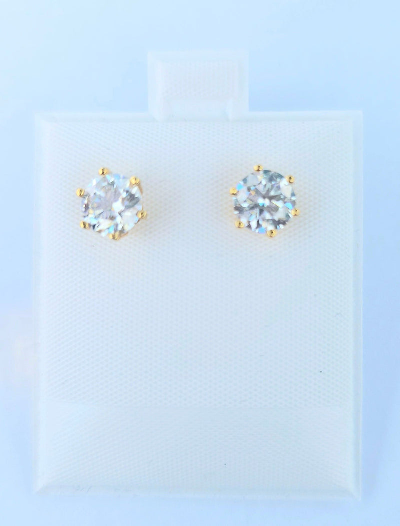 2 Carat Round cut Moissanite Earrings-Earring-Sairahaz Jewelers