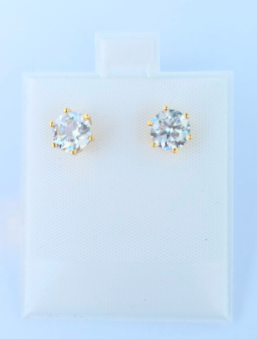 2 Carat Round cut Moissanite Earrings-Earring-Sairahaz Jewelers