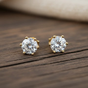 2 Carat Round Cut Moissanite Stud Earrings  GRA Certified 925 Sterling Silver - view 1