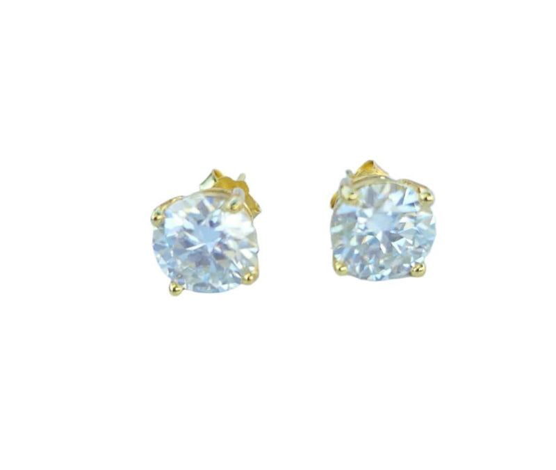 4 Carat Round cut Moissanite Earrings-Earring-Sairahaz Jewelers
