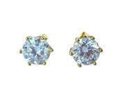 Moissanite Stud Round Earrings-Earring-Sairahaz Jewelers