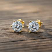 4 Ct Moissanite Stud Earrings - 14K White Gold | Brilliant Sparkle