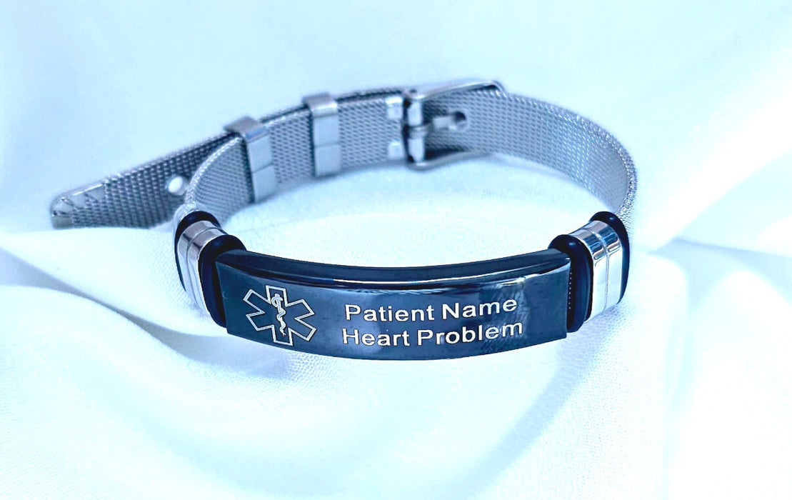 Medical ID Bracelet for Adults-Custom Name Bracelet-Sairahaz Jewelers