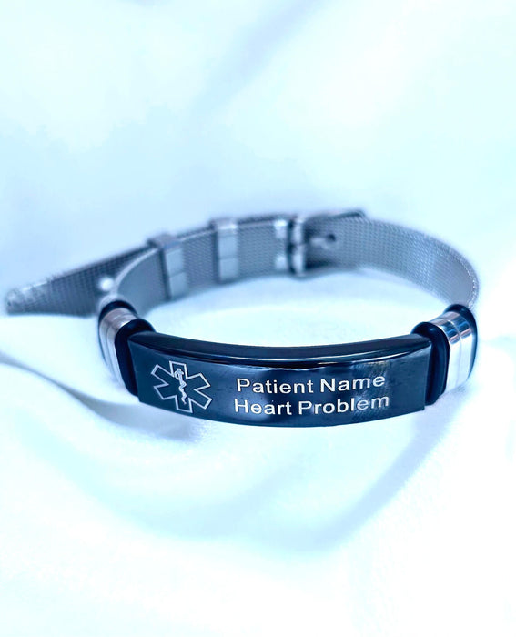 Medical ID Bracelet for Adults-Custom Name Bracelet-Sairahaz Jewelers