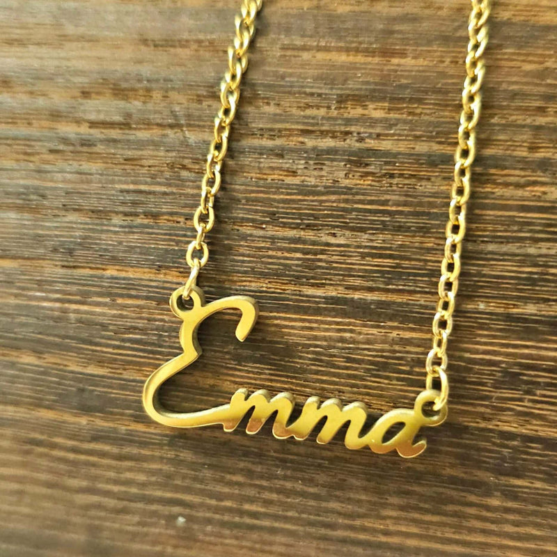 Personalized Name Necklace - Minimalist Name Necklace - Gift for her-Custom Name Necklace-Sairahaz Jewelers