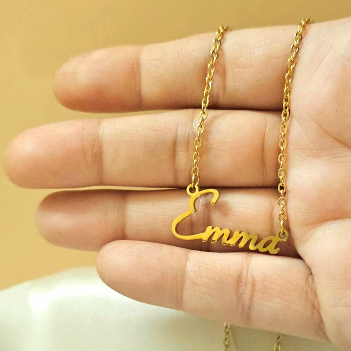 Personalized Name Necklace - Minimalist Name Necklace - Gift for her-Custom Name Necklace-Sairahaz Jewelers