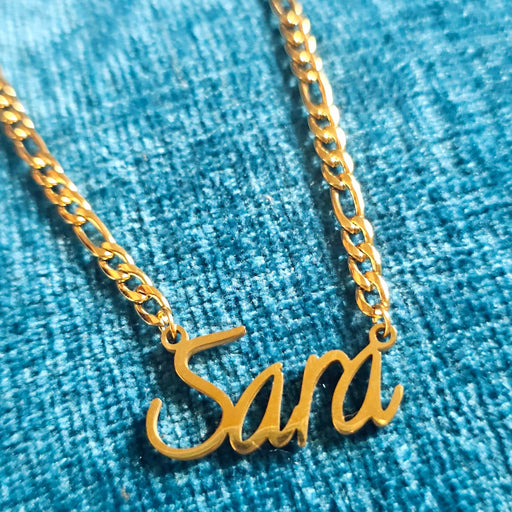 Figaro Cursive Name Necklace-Custom Name Necklace-Sairahaz Jewelers