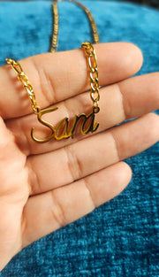 Figaro Cursive Name Necklace-Custom Name Necklace-Sairahaz Jewelers