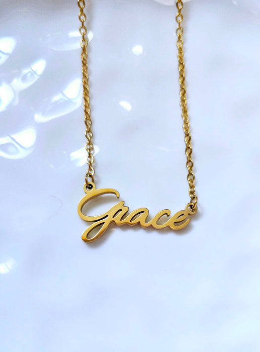 Stylish Scripture Name Necklace-Cursive Custom Name Necklace-Sairahaz Jewelers