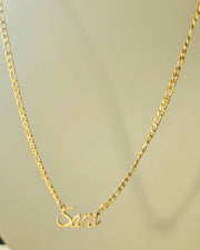 Figaro Cursive Name Necklace-Custom Name Necklace-Sairahaz Jewelers