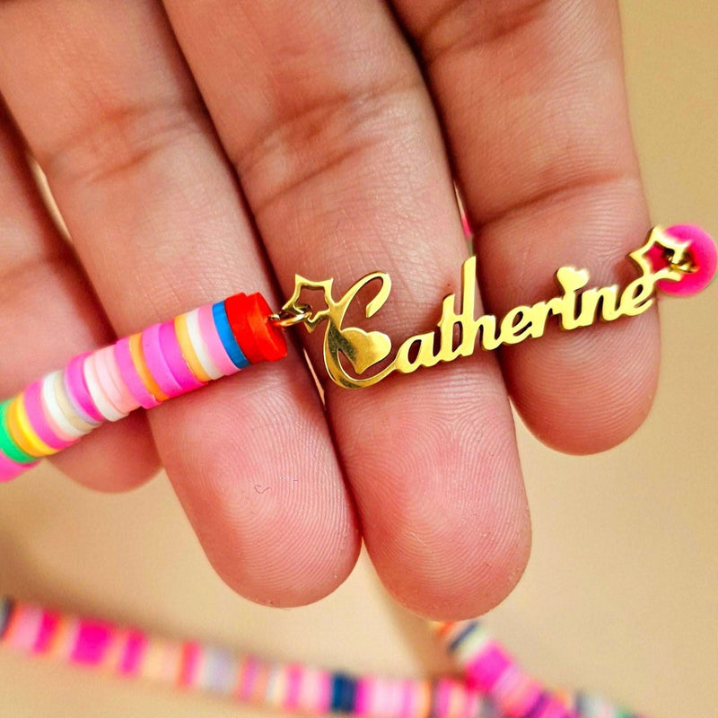 Colorful Name Necklace for Girl & Women-Girl Custom Name Necklace-Sairahaz Jewelers