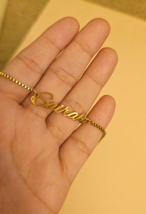 Women's Custom Name Bracelet Minimalist-Custom Name Bracelet-Sairahaz Jewelers