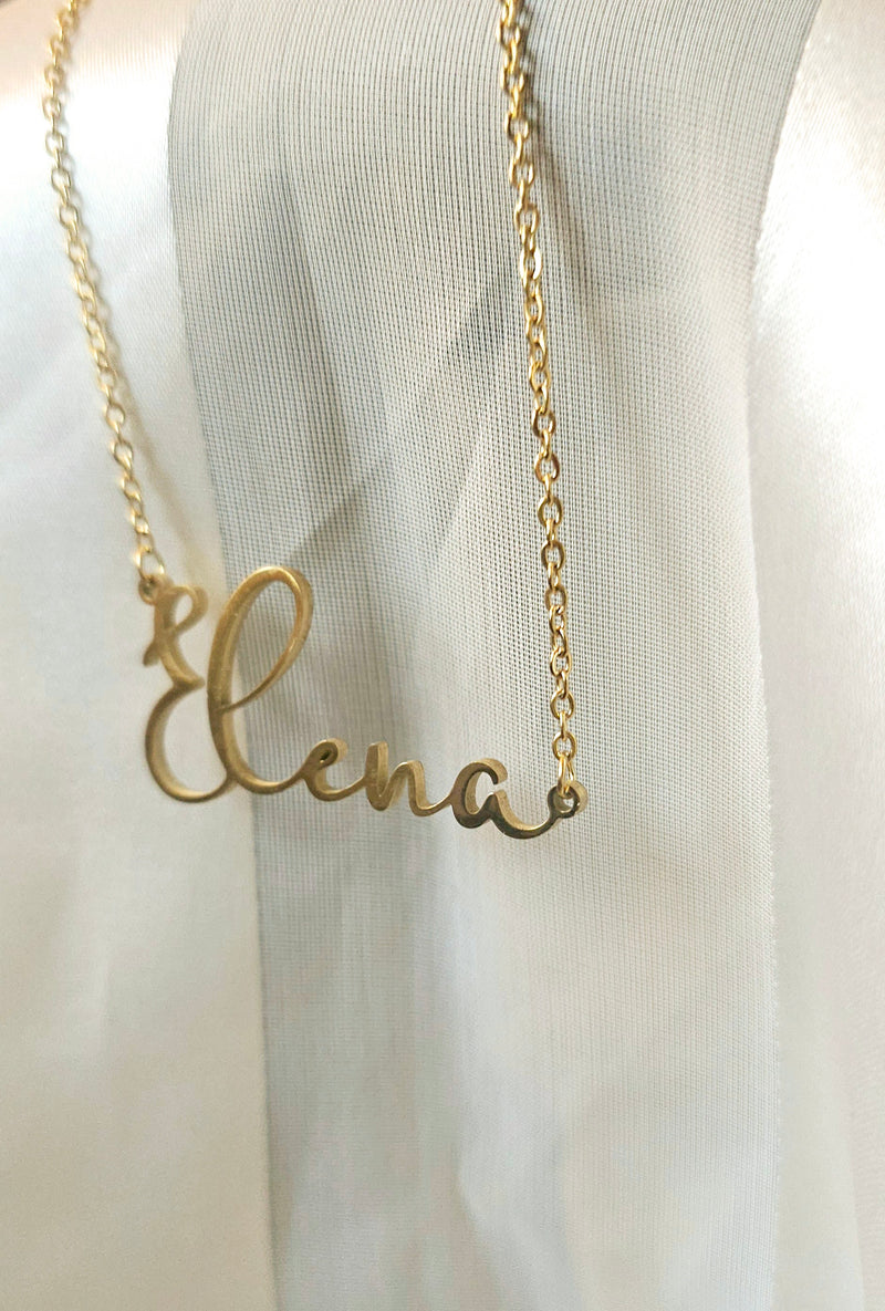 Cursive Name Necklace | 18k Gold Plated Nameplate Necklace Gift for Her