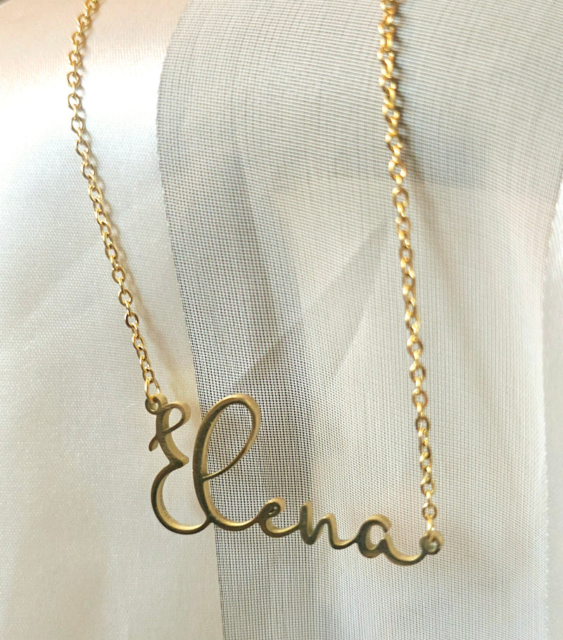 Cursive Name Necklace | 18k Gold Plated Nameplate Necklace Gift for Her