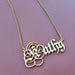 Parchment English Style Name Necklace-Cursive Custom Name Necklace-Sairahaz Jewelers