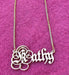 Parchment English Style Name Necklace-Cursive Custom Name Necklace-Sairahaz Jewelers