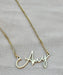 Thin Font Name Necklace-Cursive Custom Name Necklace-Sairahaz Jewelers