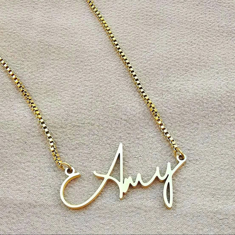 18k Gold plated Font Name Necklace