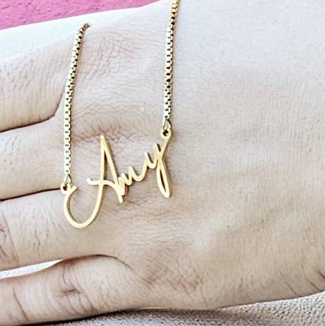 Thin Font Name Necklace-Cursive Custom Name Necklace-Sairahaz Jewelers