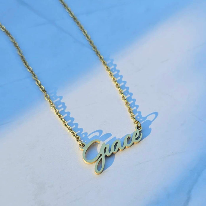 Stylish Scripture Name Necklace-Cursive Custom Name Necklace-Sairahaz Jewelers