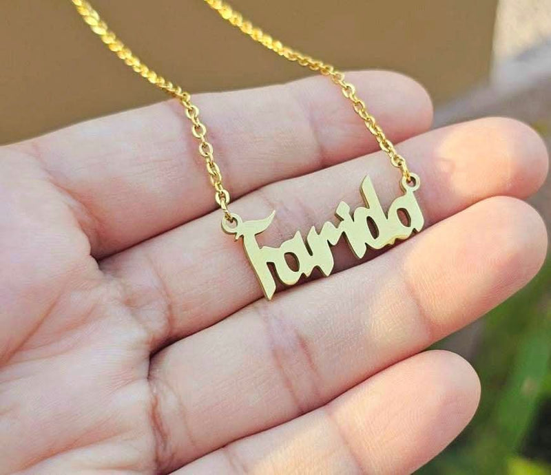 Custom Bold Name Necklace Woman