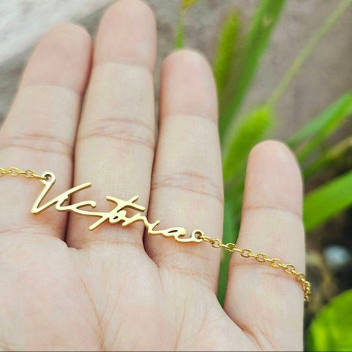 Minimilist Cursive Custom Name Necklace-Cursive Custom Name Necklace-Sairahaz Jewelers