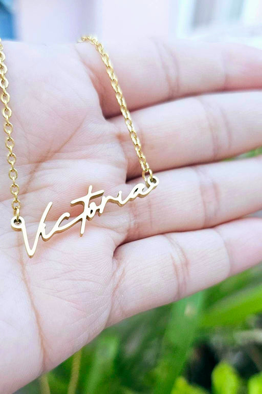 Minimilist Cursive Custom Name Necklace-Cursive Custom Name Necklace-Sairahaz Jewelers