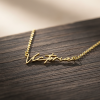Minimilist Cursive Custom Name Necklace - view 1