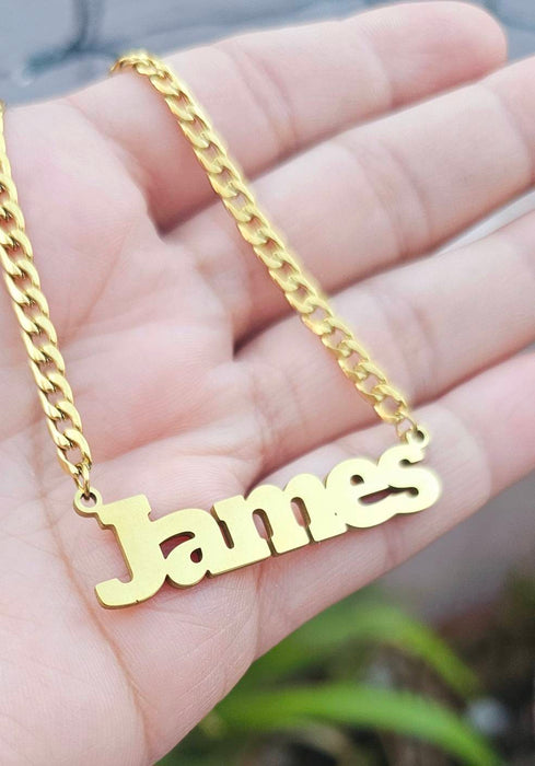 Bold Custom Name Necklace-Custom Name Necklace-Sairahaz Jewelers