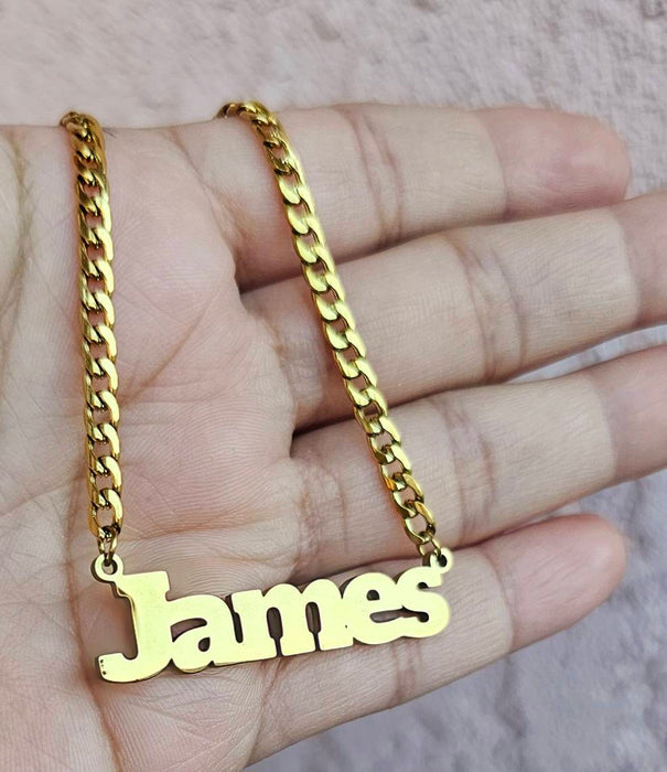 Bold Custom Name Necklace-Custom Name Necklace-Sairahaz Jewelers