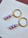 Genuine Real Pearl Earrings - Purple Pearl Earrings-Pearl Earrings-Sairahaz Jewelers