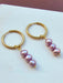 Genuine Real Pearl Earrings - Purple Pearl Earrings-Pearl Earrings-Sairahaz Jewelers