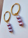 Genuine Real Pearl Earrings - Purple Pearl Earrings-Pearl Earrings-Sairahaz Jewelers