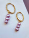 Genuine Real Pearl Earrings - Purple Pearl Earrings-Pearl Earrings-Sairahaz Jewelers