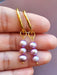 Genuine Real Pearl Earrings - Purple Pearl Earrings-Pearl Earrings-Sairahaz Jewelers