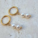 Akoya Pearl Hoop Earrings with Dangling-Pearl Earrings-Sairahaz Jewelers